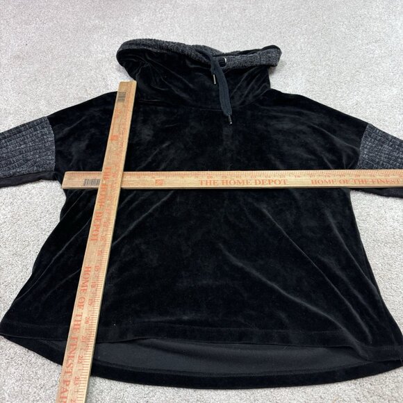 Democracy Sweater Women’s Black Velour Long Sleeve Pullover Size Small - Picture 2 of 11